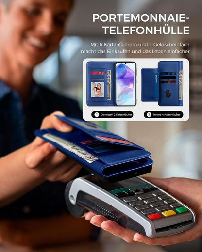 Handyhülle Samsung Galaxy A55 5G Lederhülle Königsblau