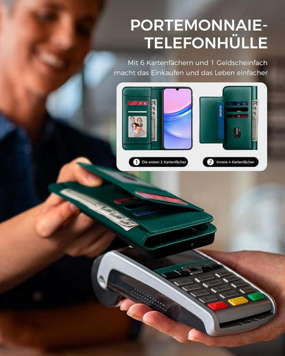 Handyhülle Samsung Galaxy A15 4G/5G Schutzhülle Grün RFID Magnetisch