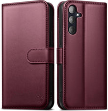 Samsung Galaxy A55 5G Handyhülle Weinrot RFID Kartenfächer
