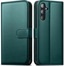 EASDNB Samsung Galaxy A55 5G Handyhülle Grün magnetisches Flip Cover