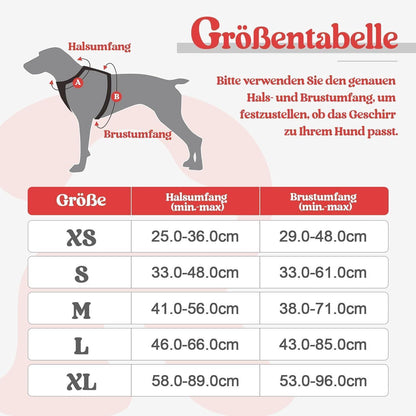 Hundegeschirr Anti-Zug mit Griff, verstellbar, atmungsaktiv, M