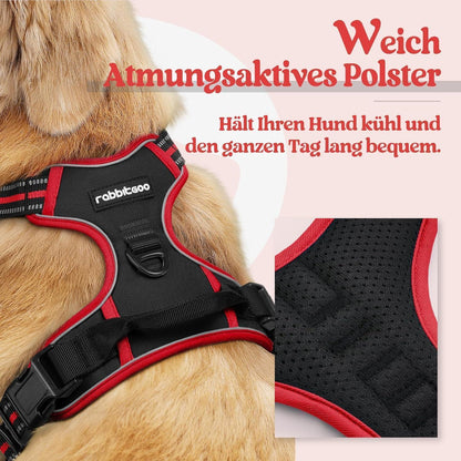 Hundegeschirr Anti-Zug mit Griff, verstellbar, atmungsaktiv, M