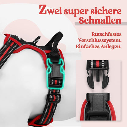 Hundegeschirr Anti-Zug mit Griff, verstellbar, atmungsaktiv, M