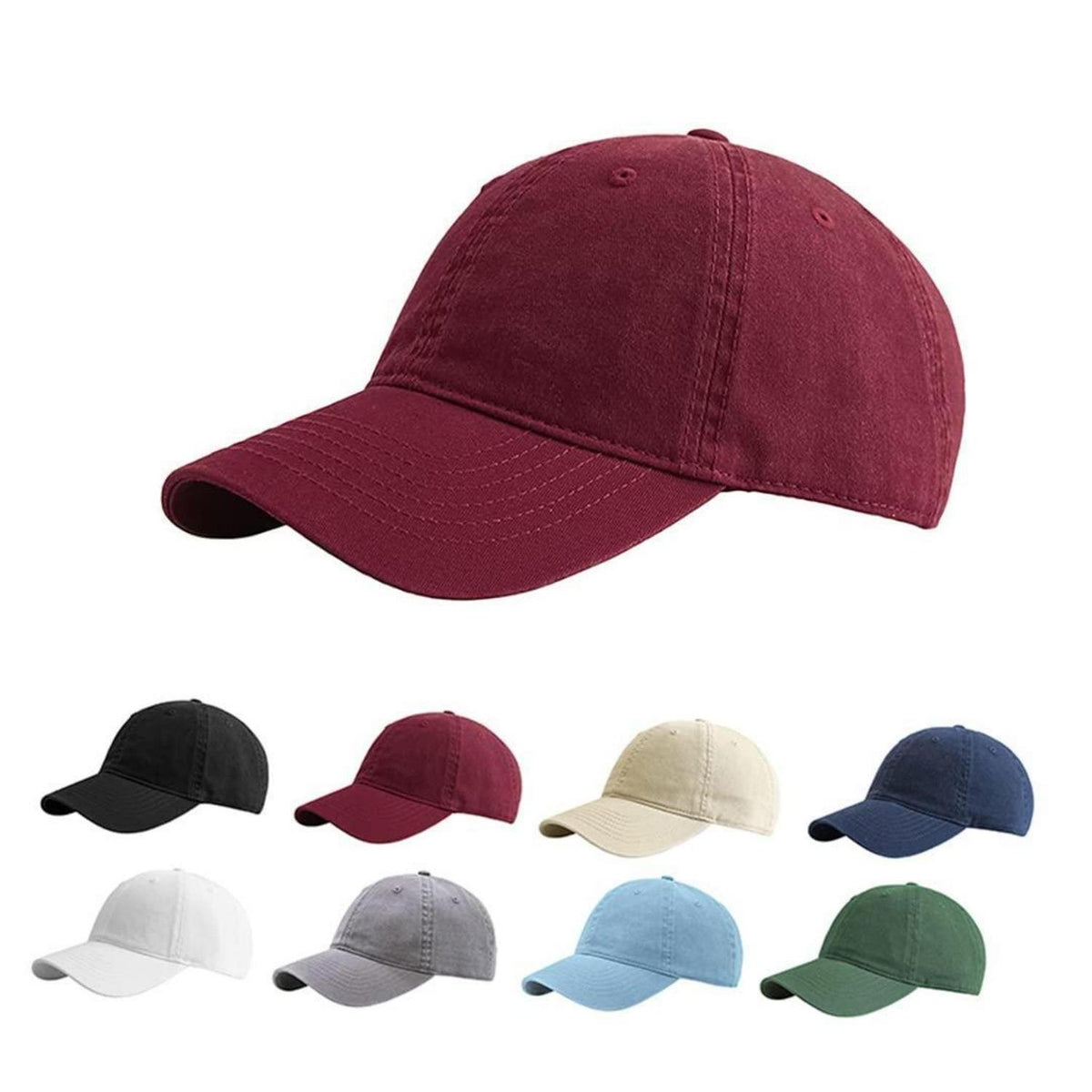 Baseball Cap Unisex – Verstellbare Kappe C-Weinrot