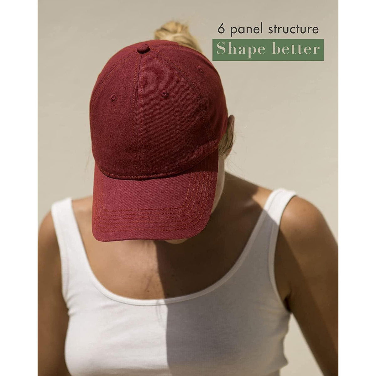 Baseball Cap Unisex – Verstellbare Kappe C-Weinrot