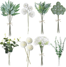 Künstliche Zweige Kunstblumen Weiß Blumen Blätter Dekozweige DIY