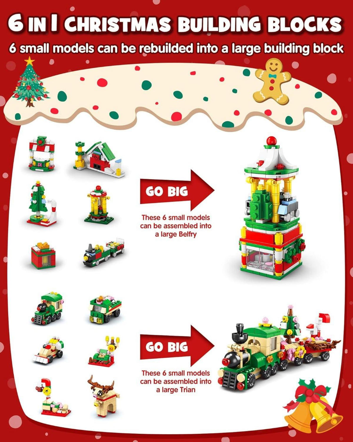 Weihnachts-Adventskalender für Kinder - 24 Bauklötze Spielzeugsets