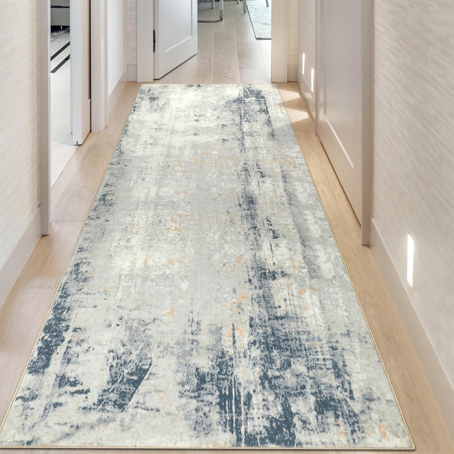 Flur Teppich Läufer 80x300cm Waschbar Abstrakt Modern Lang für Küche
