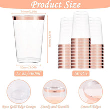 60er Pack Mehrweg Plastikbecher Roségold Rand 350ml Elegant