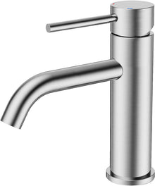 Moderne Einhand-Waschtischarmatur in Gebürstetem Nickel