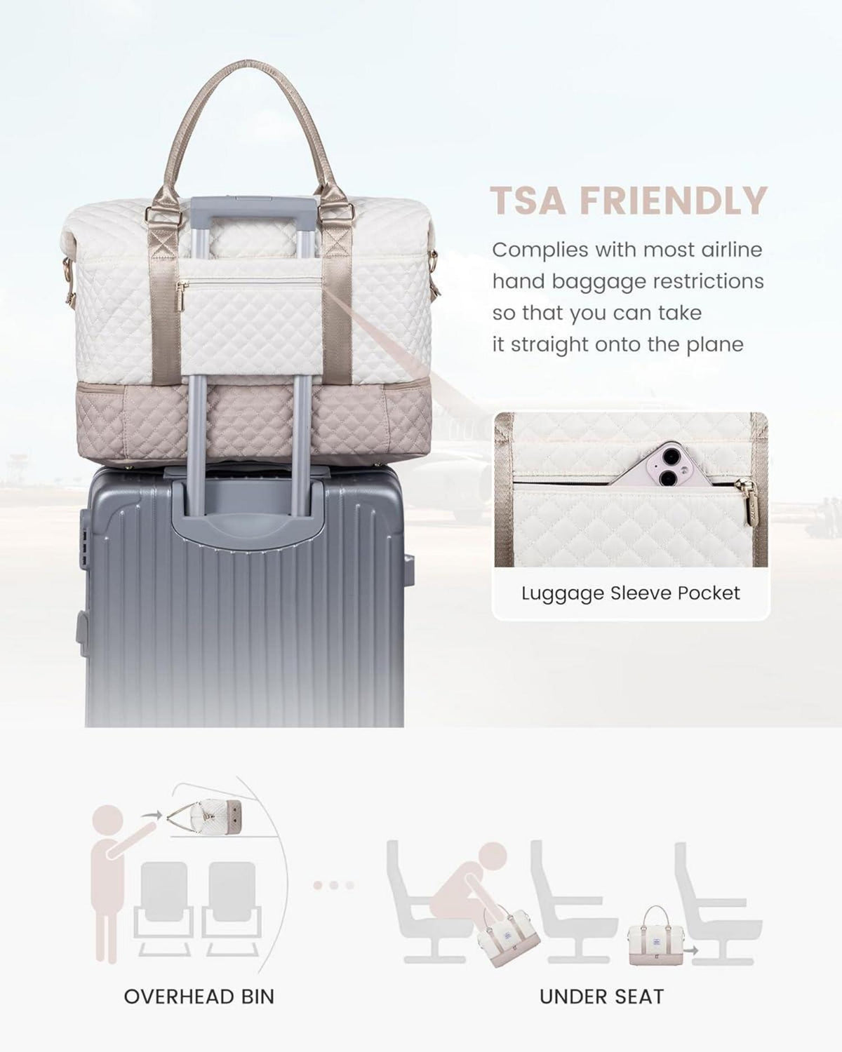 Große LOVEVOOK Reisetasche Damen Handgepäck Sporttasche Weekender Strandtasche