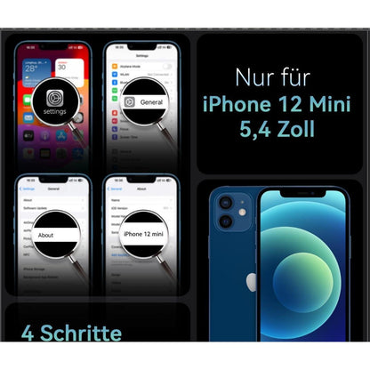 Magnetische Hülle für iPhone 12 Mini mit Panzerglas – Schwarz