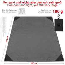 Picknickdecke 210x200cm tragbare Outdoor Stranddecke Grau