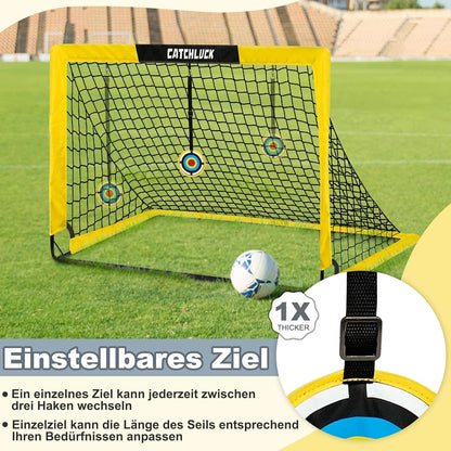Faltbares Fußballtor Set mit Fußball und Zubehör für Kinder
