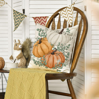 Herbst Kürbisse Orange Deko Kissenbezug 45x45 cm Sofa Couch