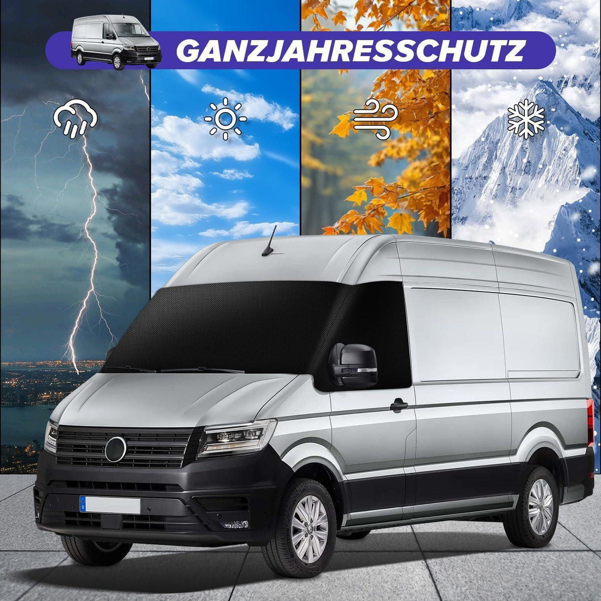 VW Crafter Frontscheibenabdeckung 2018-2023 – Wasserdicht & Verdunkelnd