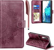 Hülle für Samsung Galaxy S20 FE, Flip Wallet PU Leder Case Weinrot