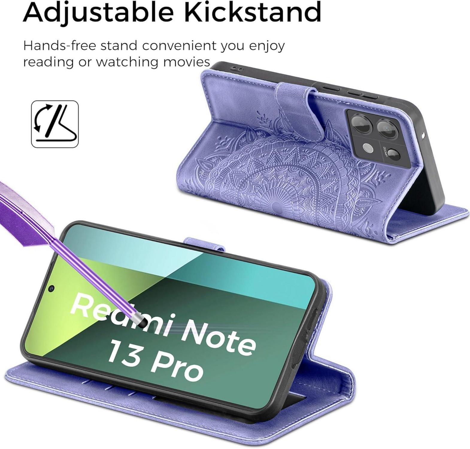 Handyhülle Xiaomi Redmi Note 13 Pro 5G Flip Wallet Lila