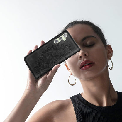 Samsung Galaxy A54 5G Lederhülle Wallet Flip Schwarz Magnet Standfunktion