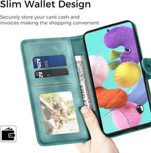 Lederhülle Samsung Galaxy A51 Wallet Case Grün Standfunktion