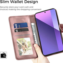 Rosa Handyhülle Xiaomi Redmi Note 13 Pro Plus 5G Flip Wallet
