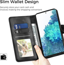 Samsung Galaxy S20 FE Lederhülle Flip Wallet Case Schwarz