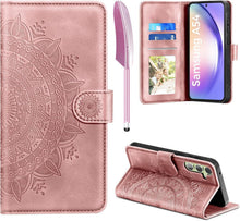 Samsung Galaxy A54 5G Lederhülle Wallet Case Prägung Pink Schutzhülle