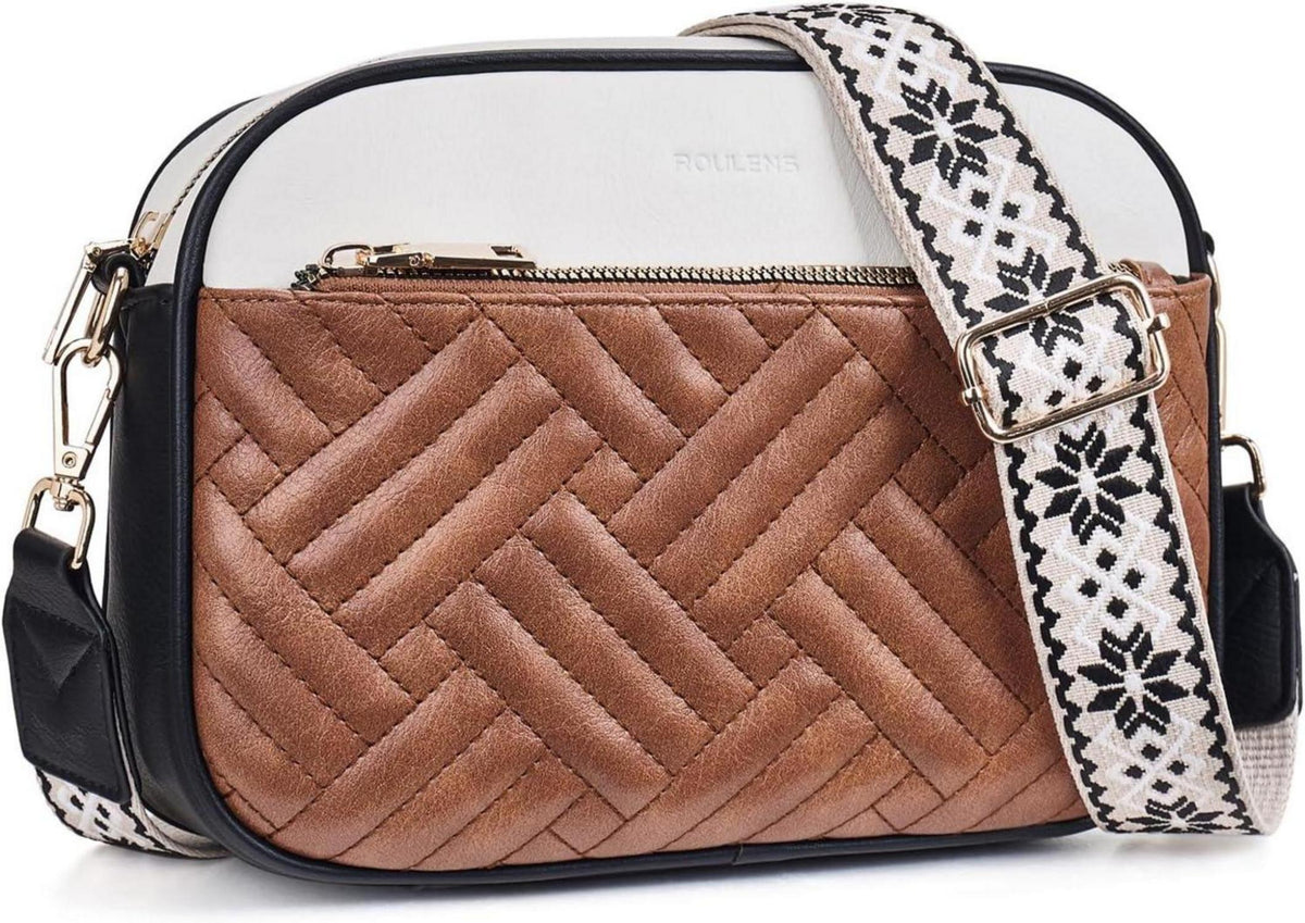 Gesteppte Damen Umhängetasche aus PU Leder - Crossbody Bag mit RFID