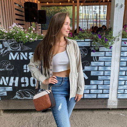 Gesteppte Damen Umhängetasche aus PU Leder - Crossbody