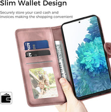 Samsung Galaxy S20 FE Lederhülle mit Wallet und Ständer in