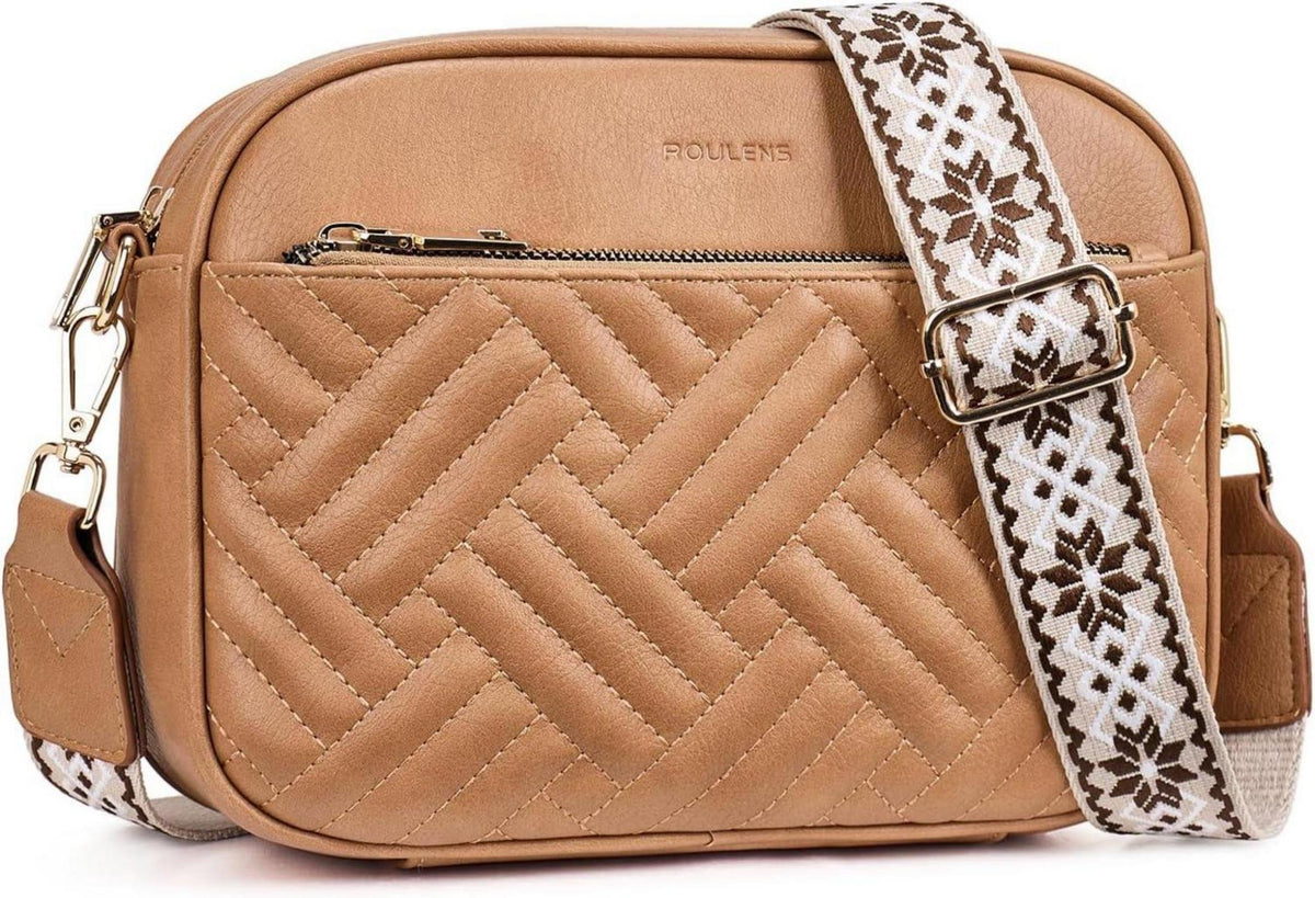 Gesteppte PU Leder Umhängetasche für Damen mit RFID-Schutz