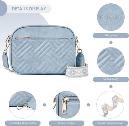 Damen Umhängetasche PU Leder Crossbody Bag RFID Schutz