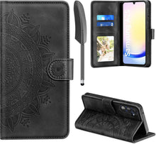 Samsung Galaxy A25 Lederhülle Schwarz Flip Wallet Case
