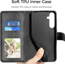 Samsung Galaxy A25 Lederhülle Schwarz Wallet Case mit