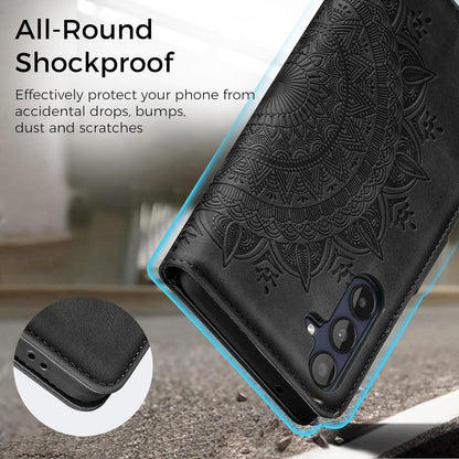 Lederhülle Samsung Galaxy A25 Flip Wallet Case Schwarz