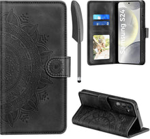 Lederhülle Samsung Galaxy S24 Wallet Case Schwarz magnet Standfunktion