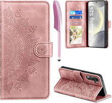 Samsung Galaxy S24 5G Lederhülle Flip Wallet Schutzhülle Rosa