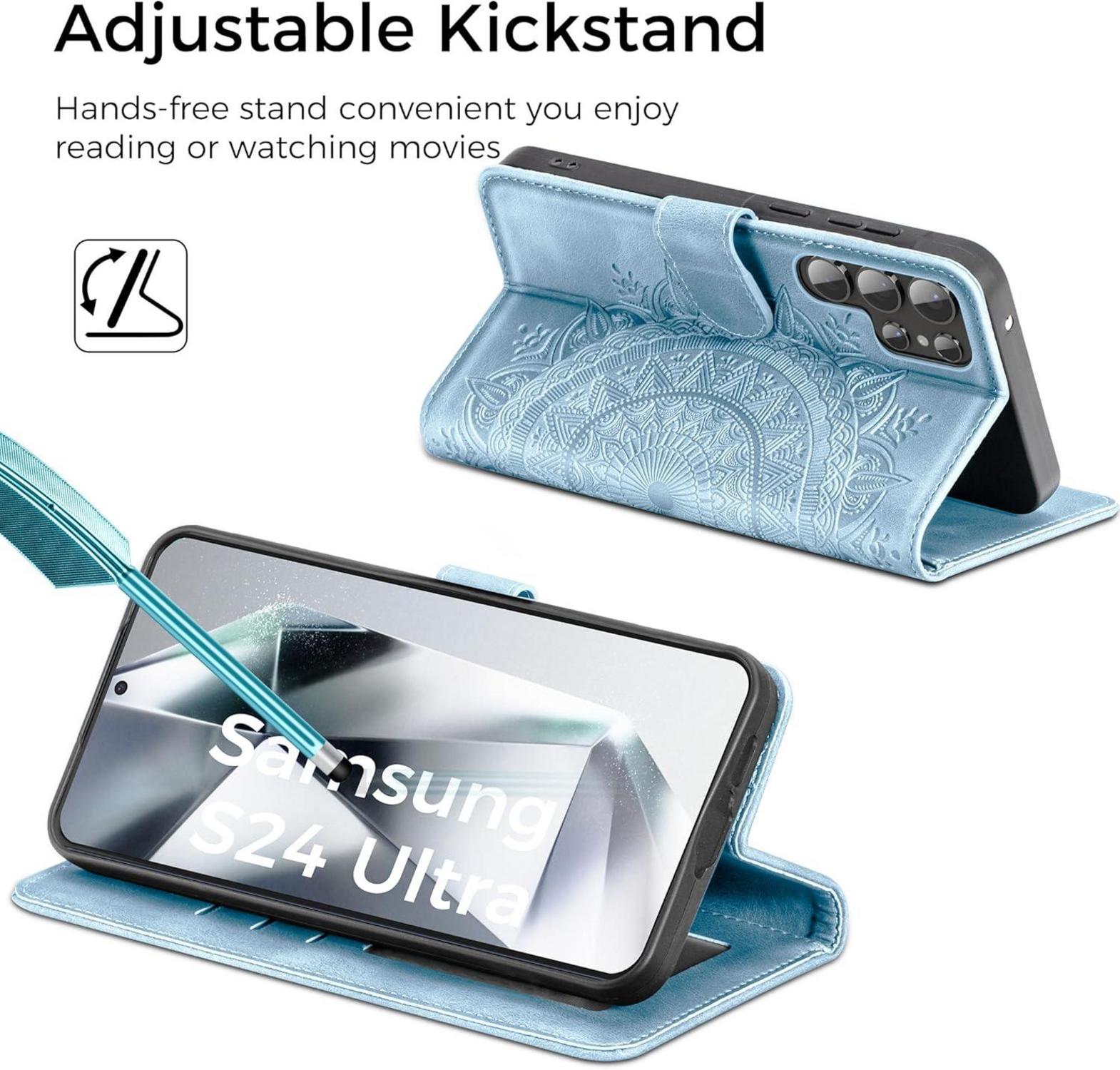 Samsung Galaxy S24 Ultra Hülle Wallet PU Leder Klapphülle mit