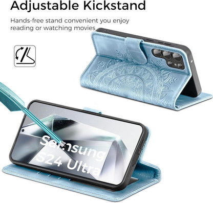 Samsung Galaxy S24 Ultra Hülle Wallet PU Leder Klapphülle mit