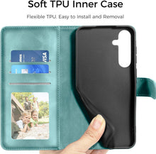 Samsung Galaxy S24 5G Lederhülle Wallet Case Grün