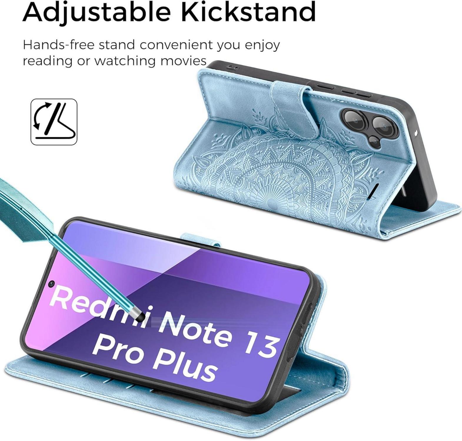 Handyhülle Xiaomi Redmi Note 13 Pro Plus 5G Flip Wallet Himmelblau