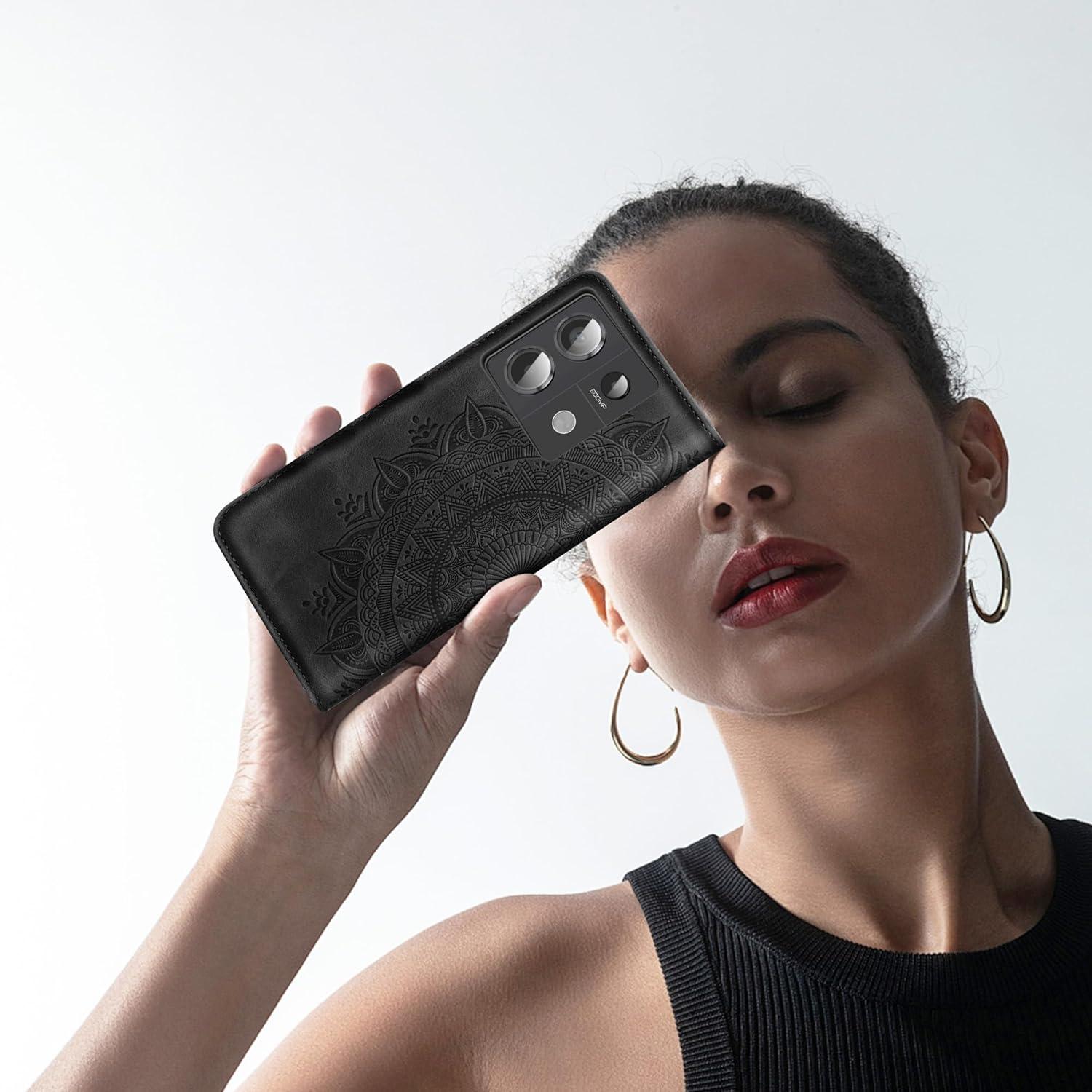 Xiaomi Redmi Note 13 Pro 5G Handyhülle Flip Wallet PU Leder Schwarz