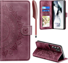 Samsung Galaxy S24 Ultra Handyhülle Flip Wallet PU Leder Weinrot