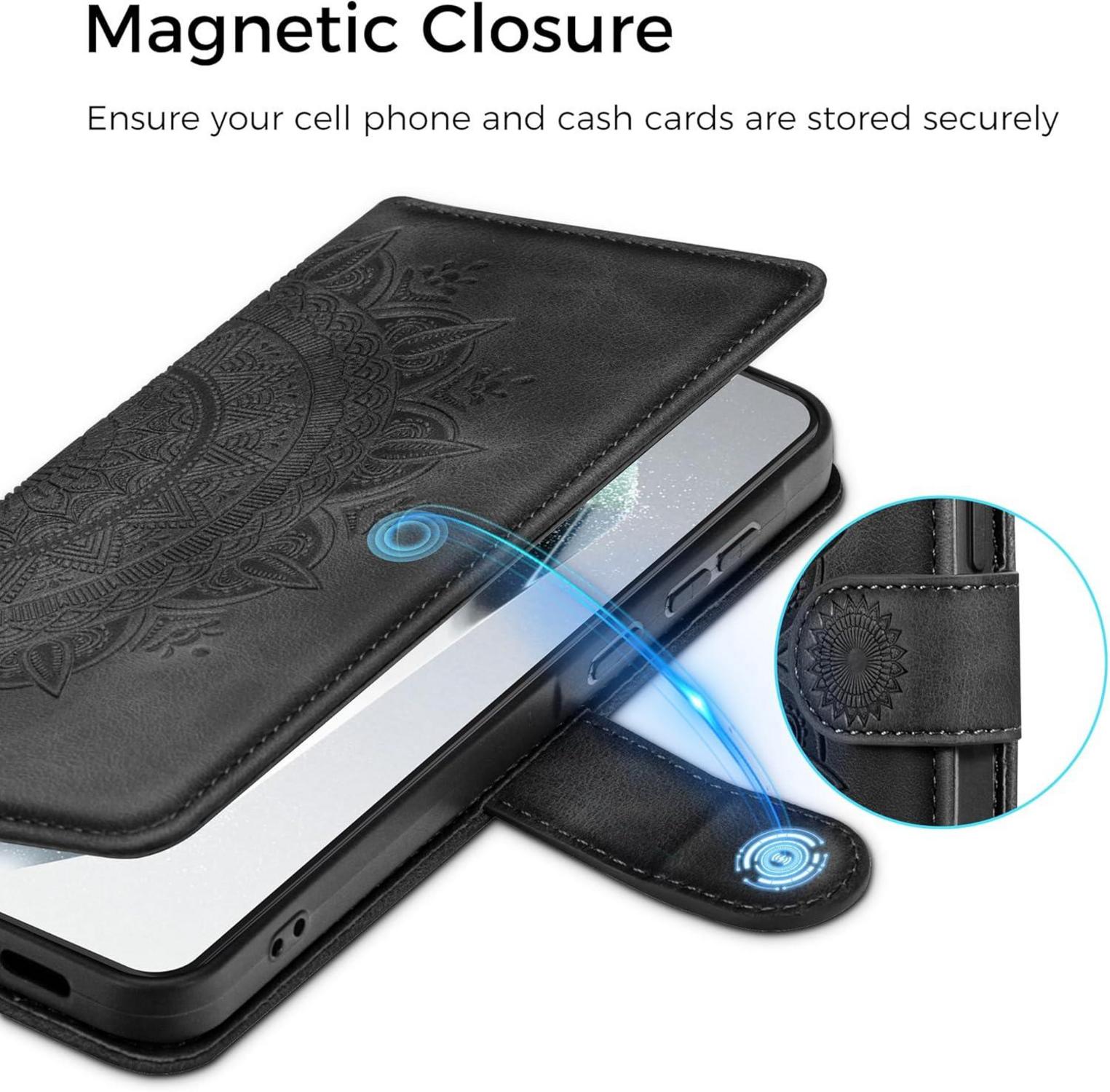 Samsung Galaxy S24 Ultra Handyhülle Flip Wallet PU Leder Schwarz