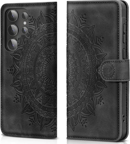 Samsung Galaxy S24 Ultra Handyhülle Flip Wallet PU Leder Schwarz