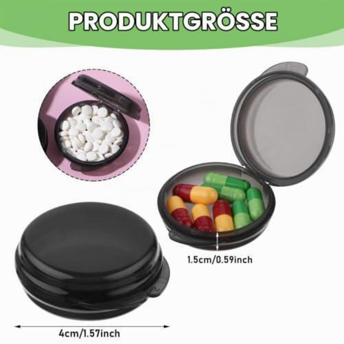 Tragbare Pillendose 3er-Set | Mini Tabletten Organizer für Reisen