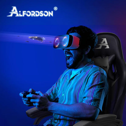 Gaming-Stuhl 2-Punkt-Massage Lendenkissen höhenverstellbar PU-Leder
