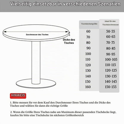 Runde Tischdecke abwaschbar 80cm – Elastisch, Marmoroptik
