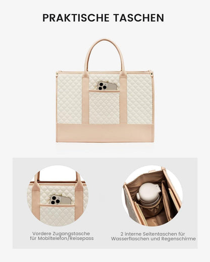 Laptoptasche Damen 15,6 Zoll Wasserdicht Beige Aktentasche Uni Büro
