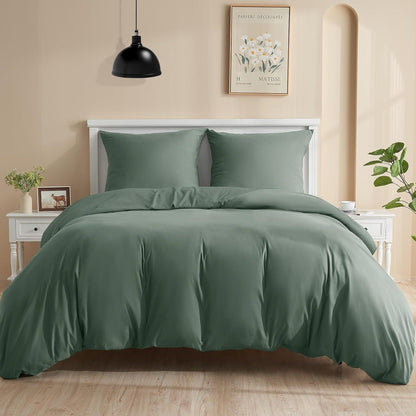 Bettwäsche Sets Mikrofaser Salbei Grün Kissenbezug 80x80cm